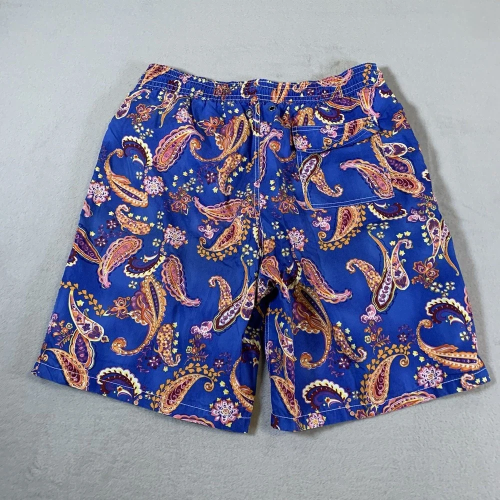 Polo Ralph Lauren Swim Trunks Mens Large Blue All Over AOP Design Mesh‎ Lining